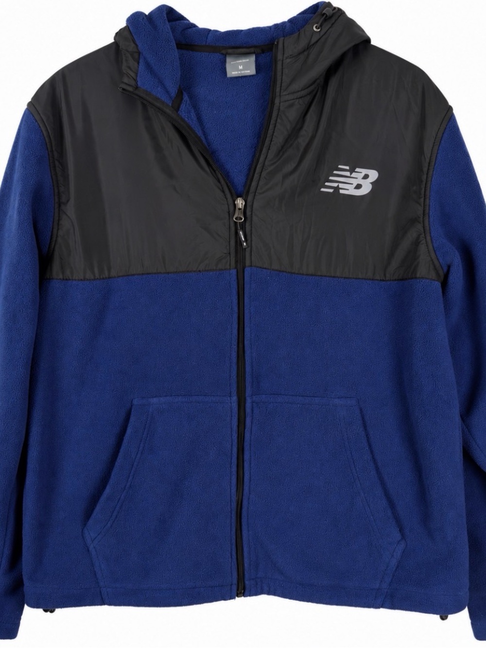New Balance Blue and Black Hooded Fleece Zip Jacket
